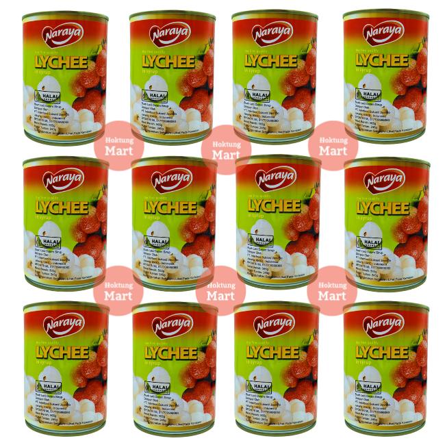Gambar Naraya Longan Lychee 1 Karton Dus isi 12 Kaleng Buah Kelengkeng / Leci - Leci dari HokTung Mart undefined Tokopedia