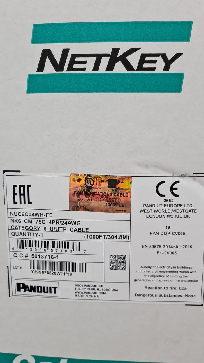 Jual Panduit Kabel Lan Utp Cat6 / Cat.6 Blue ( Netkey Nuc6c04bu-c ...