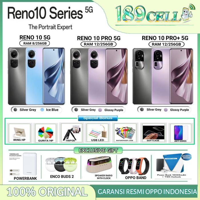 Gambar OPPO RENO 10 5G 8/256 | RENO10 PRO 12/256 | RENO 10 PRO+ PLUS 12/256 - R.10 PRO GREY, BNS7 +POWERBANK dari 189 CELL undefined Tokopedia