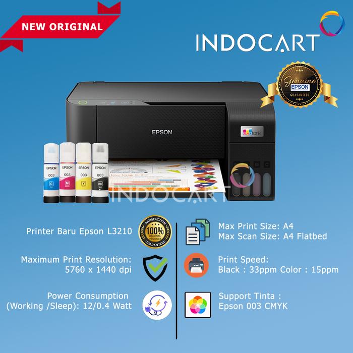 Gambar Printer Epson EcoTank L3210 L-3210 Print Scan Copy Pengganti L3110 - Plus Tinta Ori dari IndoCart HM2 undefined Tokopedia