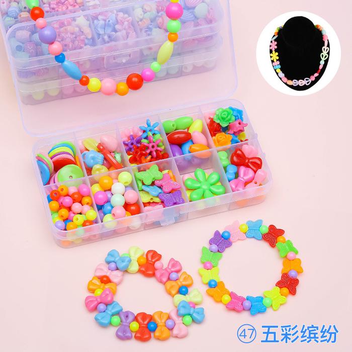 Gambar DIY Aksesoris Kotak / Mainan Kreatifitas Anak/ Meronce Manik-Manik Gel - Kecil Rainbow dari Jaya Multi Kreasi undefined Tokopedia