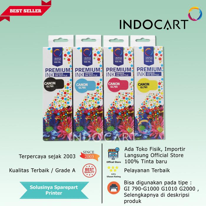 Gambar Tinta Original GI 790 GI790 Untuk Printer Canon G1000 G1010 G2000 G2010 G3000 G3010 G4000 G4010 - CMP Dengan Box, Black dari IndoCart Store undefined Tokopedia
