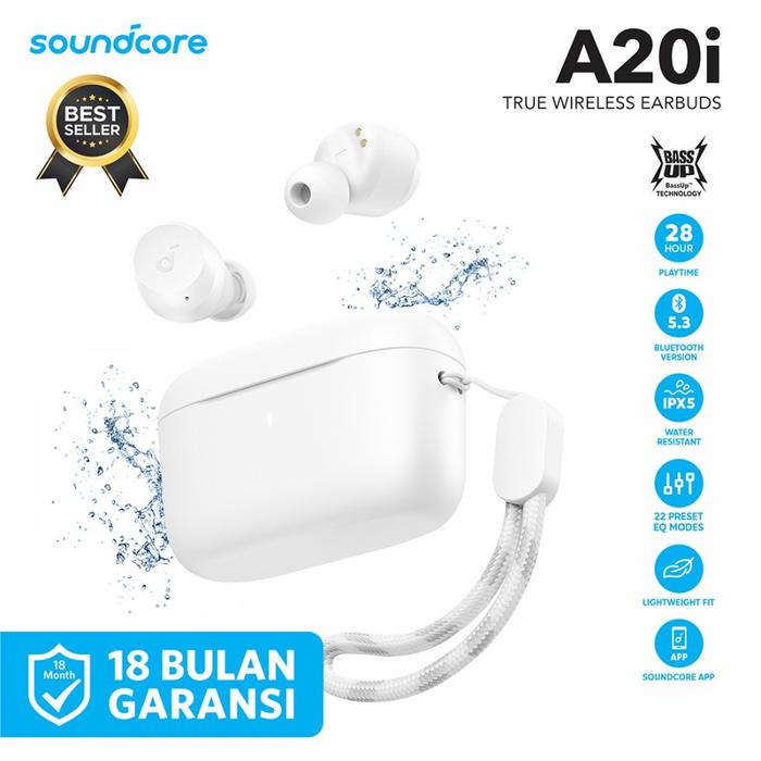 Gambar TWS Anker SoundCore A20i - A3948 headset earphone bluetooth - Putih dari singmakmur undefined Tokopedia