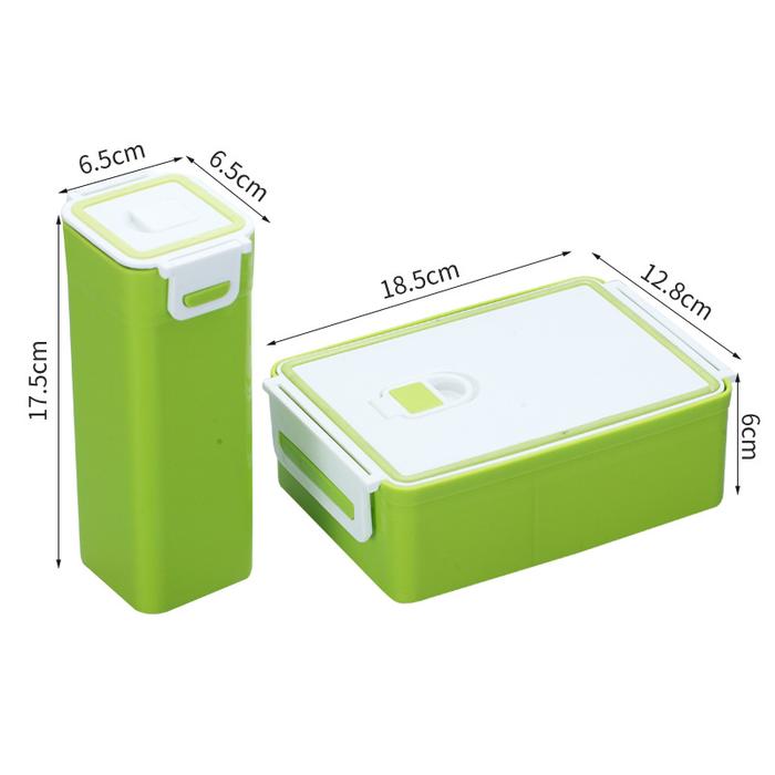 Gambar LUNCH BOX SET - KOTAK MAKAN SATU SET PLUS BOTOL 960ML - Hijau, POLOS dari Pinter Cetak undefined Tokopedia