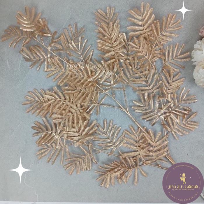Gambar Bunga Daun Emas Palm Pakis Pinus Fern Merak Koin Gold Artificial I523 - Meniran, Emas dari Jingle Gogo undefined Tokopedia