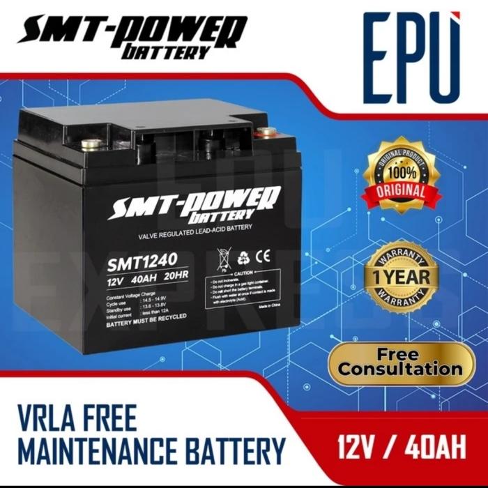 Premium Battery SMT POWER VRLA 12V 40Ah Aki Kering Best Performa