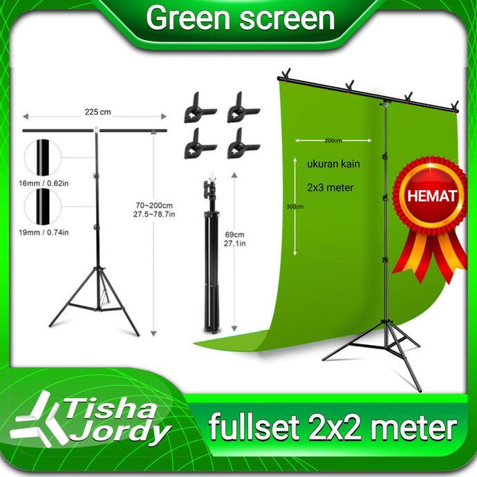 Gambar Greenscreen Fullset Chroma Key Green Screen Studio Backdrop - fullset 2x2m dari OtomotifStor3 undefined Tokopedia