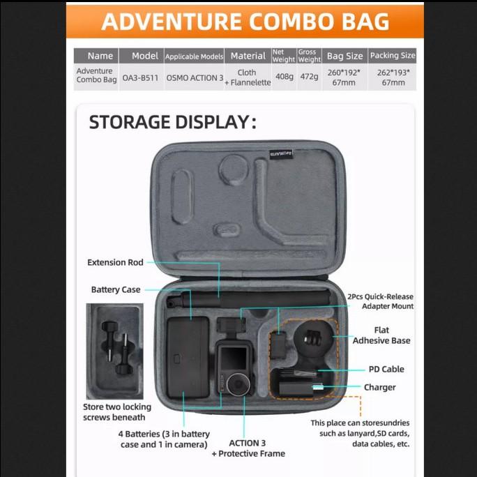 Gambar Sunnylife Portable Carrying Case Mini Standard Combo Bag Action 4 / 3 - Adventure Bag dari Devil Store Indonesia undefined Tokopedia