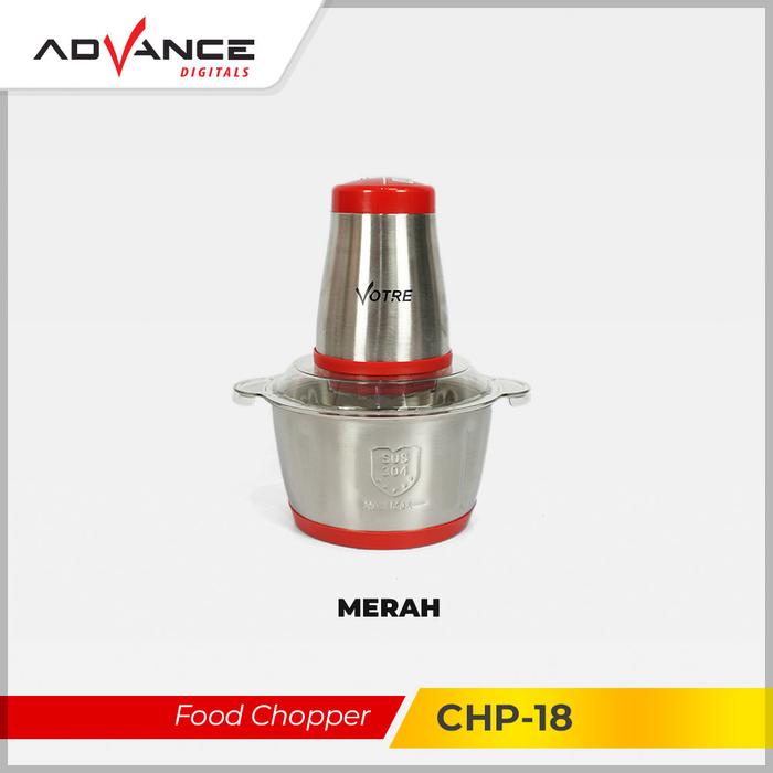 Gambar Votre CHP-18 2L Food Chopper Penggiling Daging Sayur dan Buah - Merah dari Advance Digitals Store1 undefined Tokopedia