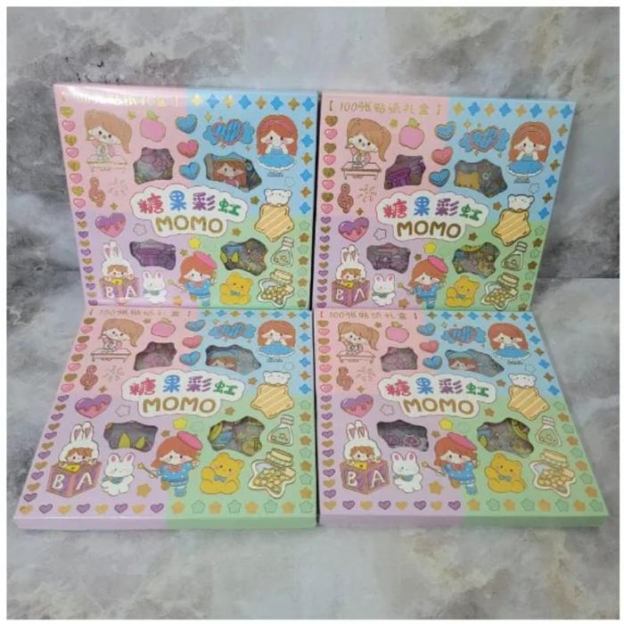 Gambar Sticker / stiker 2D Random aesthetic 1 Box isi 100 - sticker box dari Gudang Polypack paking undefined Tokopedia
