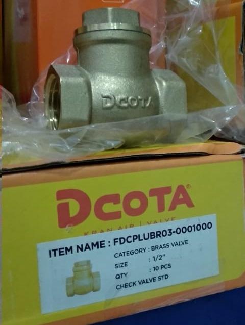 Gambar DCOTA Check Valve Brass 1/2" 3/4" Katup Swing Klep Tabok Kuningan - 1/2" dari Sadar Jaya Maju undefined Tokopedia