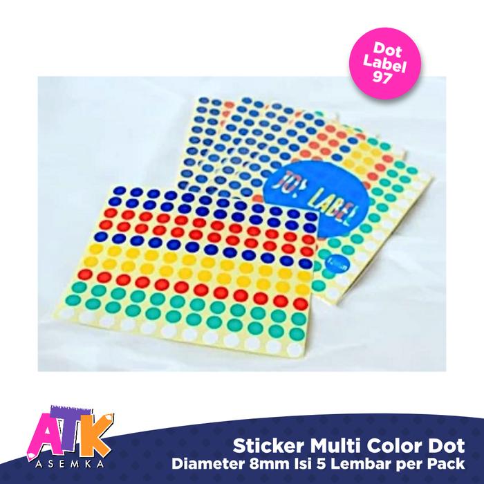 Jual STICKER COLOR DOT LABEL 97 / Colour Dot 8mm Bulat Stiker Sticker ...