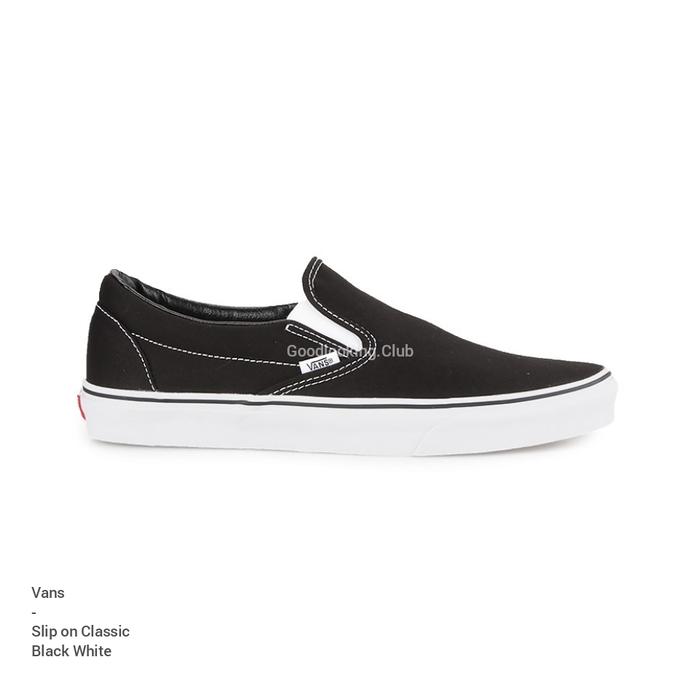 Jual Vans Slip on Black White Classic Original 36 Kab