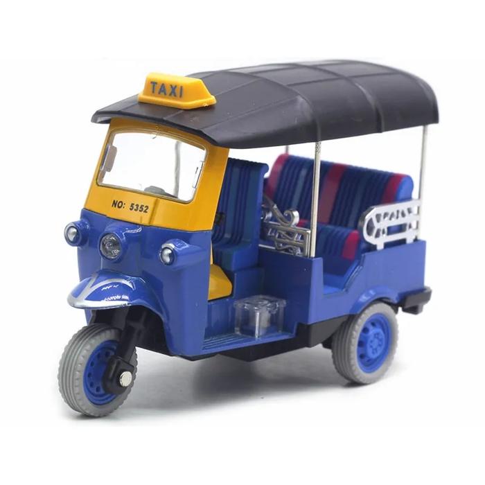 Gambar Diecast Bajaj Tuktuk Thailand Tricycle Skala 1:14 - Biru dari Primes id undefined Tokopedia