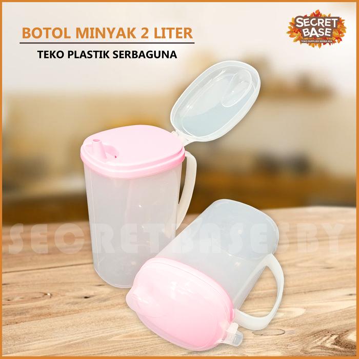 Gambar BOTOL MINYAK 2 LITER - Tempat Minyak Goreng / Teko Plastik Serbaguna - Pink dari secretbase.sby undefined Tokopedia