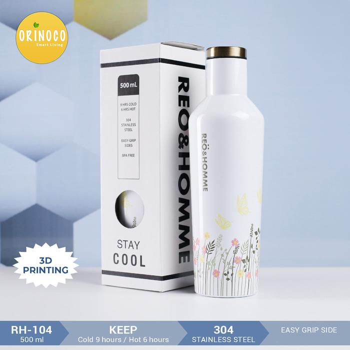 Gambar Botol Thermos Stainless RH-104 Tumbler Vacuum Flask Aesthetic 500ml - Putih dari Kioslunchbox bogor undefined Tokopedia