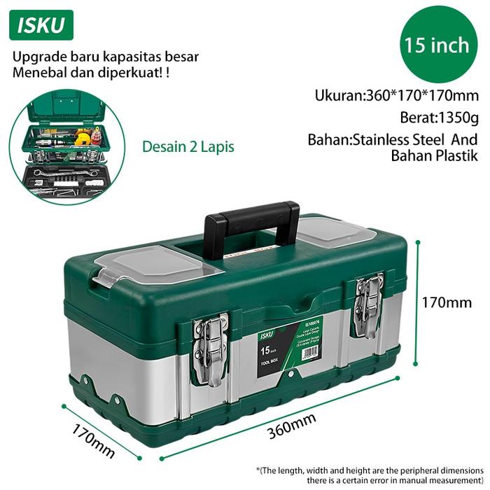 Gambar ISKU Tool box Besar Besi tahan karat box alat perkakas 15-20inch - 15 INCH dari TK.Rekan bangunan undefined Tokopedia