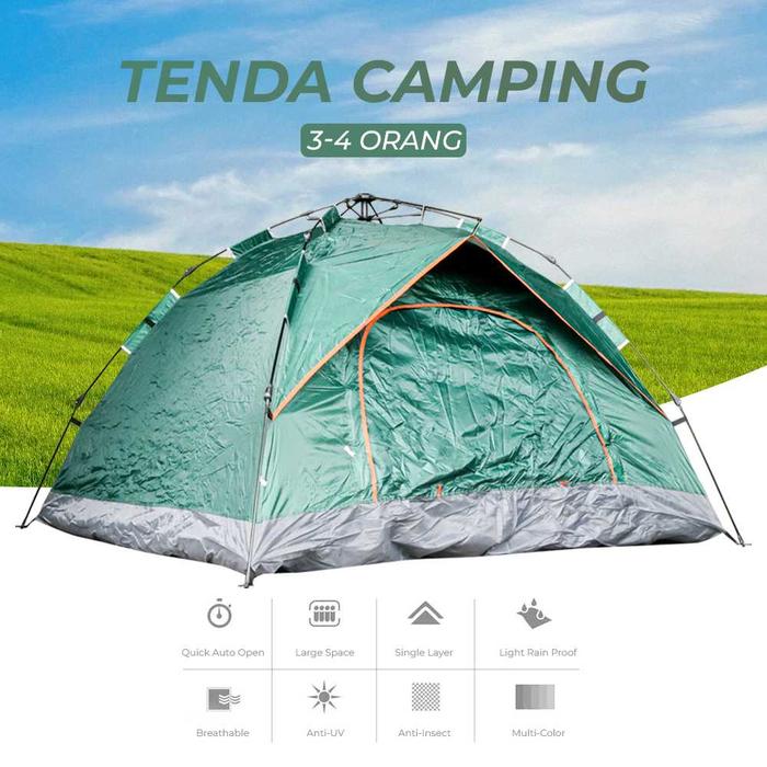 Gambar Tenda Camping Otomatis 4 Orang Waterproof Tenda Camping Keluarga - ASTA 4 ORANG dari Gudangolahragaku undefined Tokopedia