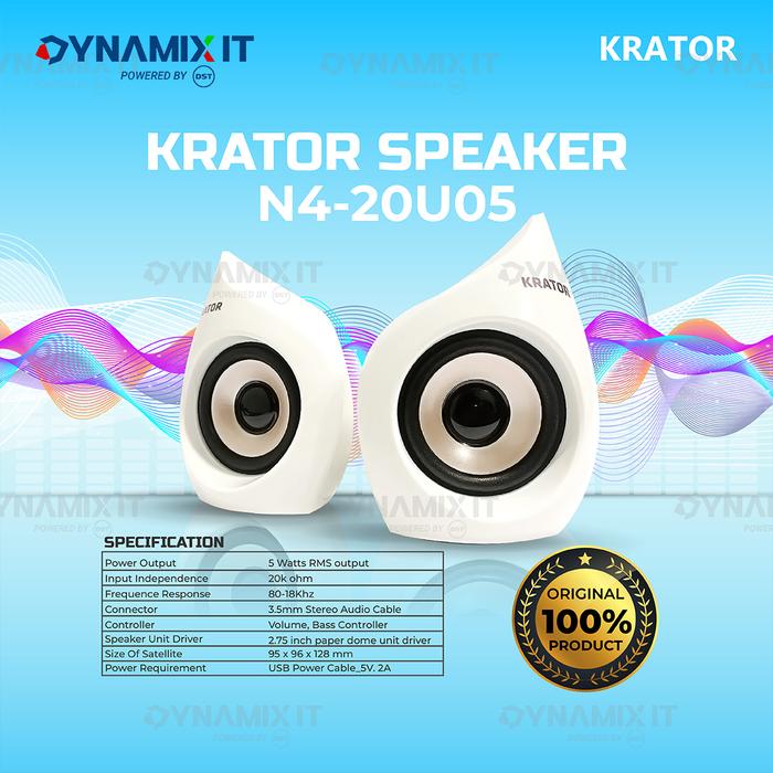 Gambar Krator Speaker Aktif N4-20U05 2.0 Powered USB - Putih dari DYNAMIX IT undefined Tokopedia