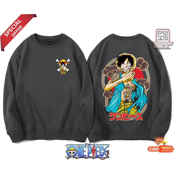 Gambar Switer Crewneck Pria Sweater Basic Terlaris Tebal Anime One Piece ZORO - CNDB.TpLuffy.B, M dari President Store 28 undefined Tokopedia
