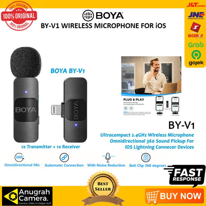 Gambar Boya BY-V1/V2 Ultra-Compact 2.4Ghz Wireless Microphone for iOS devices - BY-V1 dari Anugrah Camera undefined Tokopedia