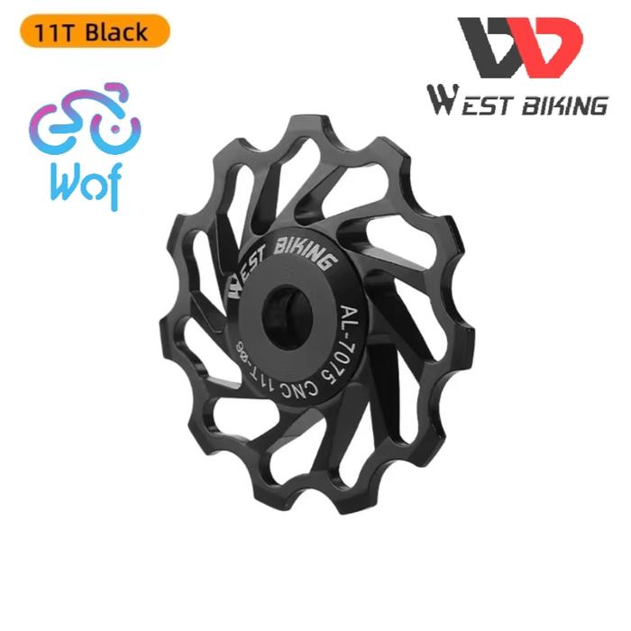 Gambar WEST BIKING 070 Pulley Keramik 11T 13T Ceramic Derailleur RD Alloy - 11T Black dari Wof Wheel of Fortune Official undefined Tokopedia