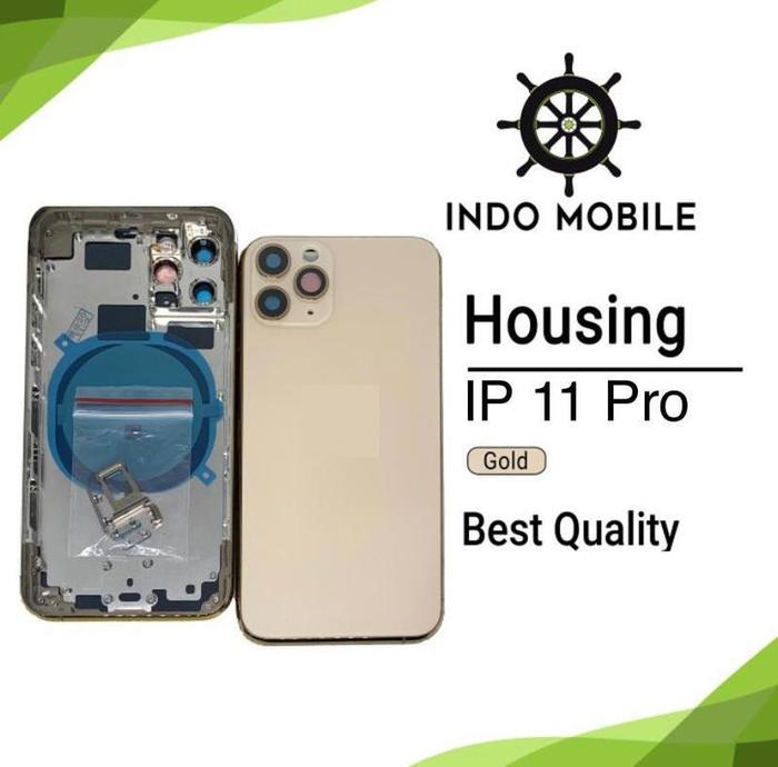 Gambar Housing iphone 11 pro / Casing iphone 11 pro Grade Original - Gold dari Indo mobile undefined Tokopedia