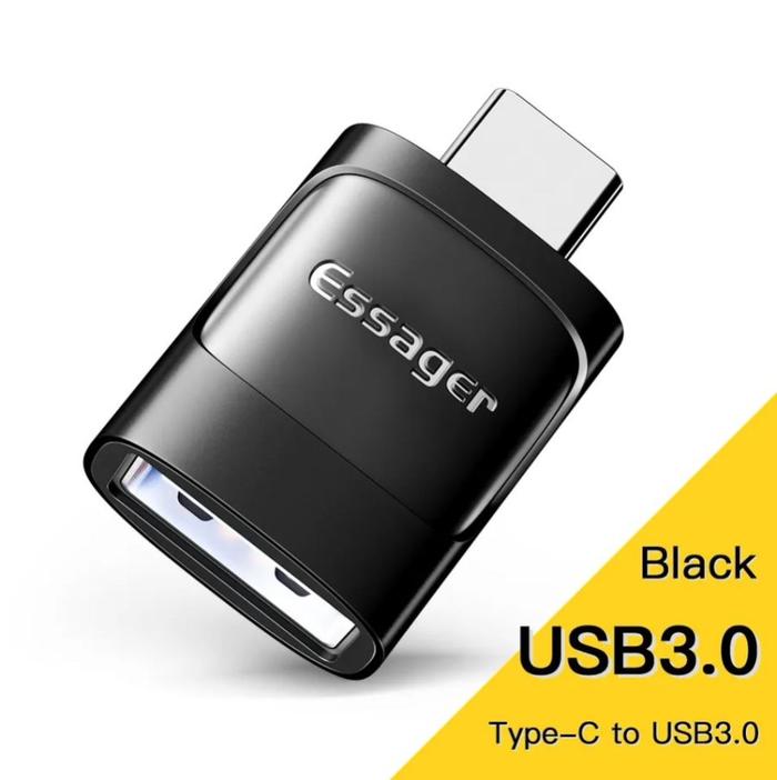 Gambar Essager Xuankong Connector Adapter OTG Type C To Usb A 3.0 Flashdisk - BLACK dari AUTOVENTI Official Store undefined Tokopedia