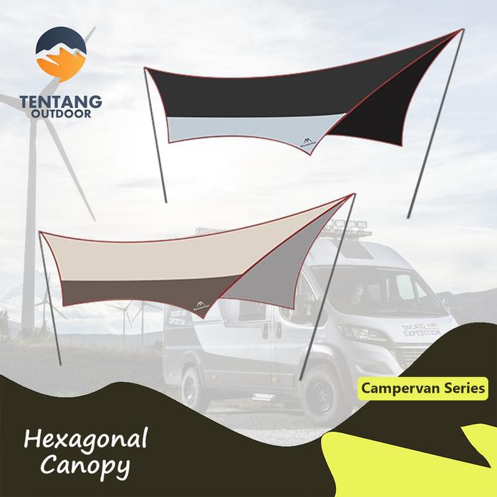 Gambar Tenda Kanopi MOUNTAINHIKER SZK447 Canopy Tent Canopy Tarp Camping - Hitam dari TentangOutdoor undefined Tokopedia
