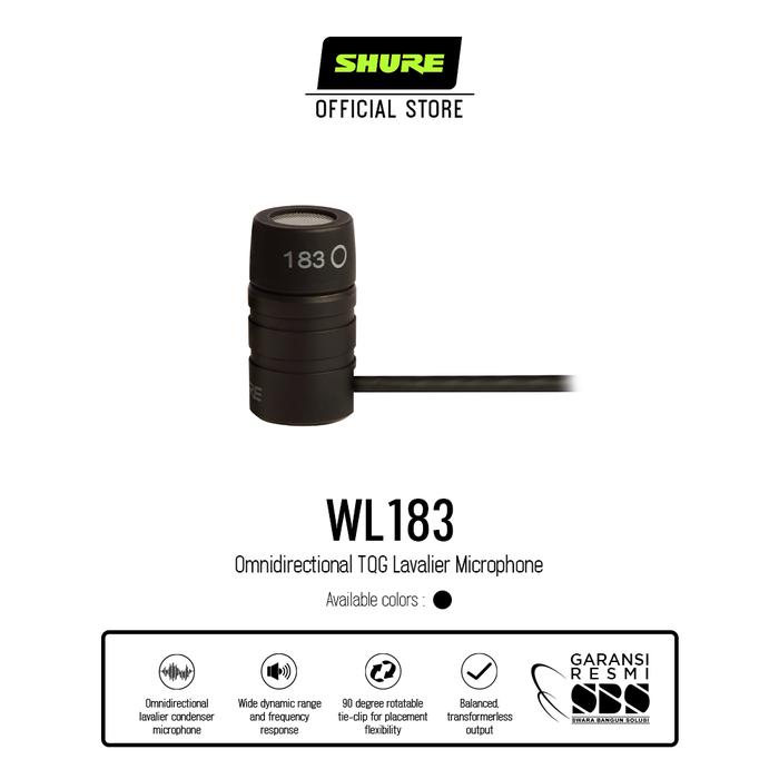 Gambar Shure WL183 Omnidirectional TQG Lavalier Microphone dari Shure Indonesia Official Store undefined Tokopedia