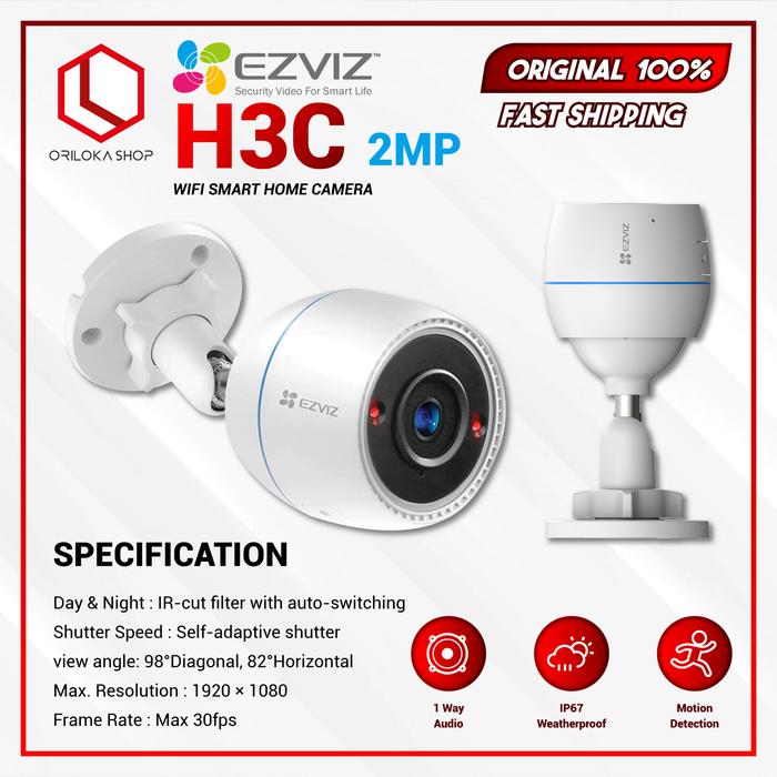 Gambar EZVIZ H3C Outdoor Camera CCTV  Smart Wifi IP 1080p Night Vision 2MP - Camera Only dari Oriloka Shop undefined Tokopedia