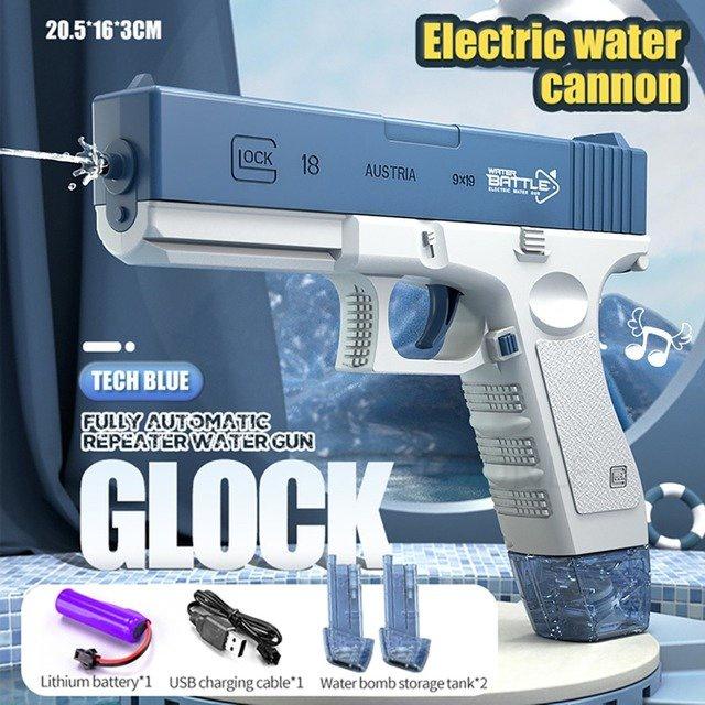Gambar Glock Mainan Pistol Air Listrik Pistol Air Kolam Permainan Luar Ruangan untuk Anak-anak dan Dewasa -  Blue+2Magas dari ToyOasis.ID undefined Tokopedia