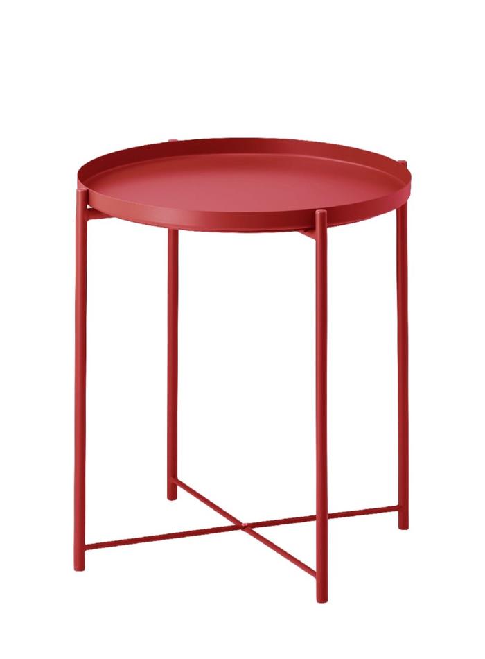 Jual Meja Besi Minimalis Cafe Teras Tamu Minimalis Bulat - Merah - Kota ...