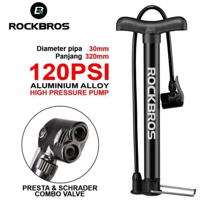 Gambar MULTIFUNGSI Pompa Sepeda Motor Mobil Bola Rockbros Pentil Schrader - TYPE 120PSI dari Gemilang Toko Online undefined Tokopedia