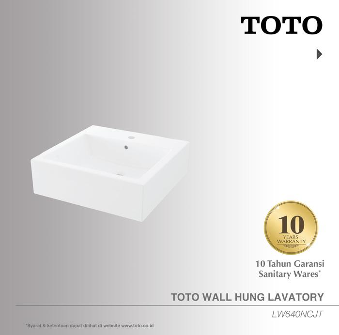 Gambar TOTO Wall Hung Lavatory 1 Tap Hole / Wastafel LW640NCJT - BODY ONLY dari TOTO Indonesia undefined Tokopedia