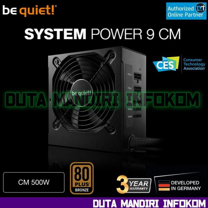 Gambar be quiet! SYSTEM POWER 9 CM 500W 600W 700W - 80+ Bronze Modular PSU - 500Watt CM dari Duta Mandiri Infokom undefined Tokopedia