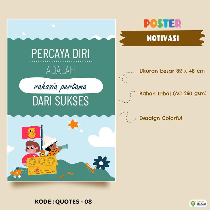 Gambar [DOUBLE LAMINASI] Poster Motivasi Kata Mutiara - Poster Quotes Anak - Quotes - 08 dari Lembar Belajar undefined Tokopedia