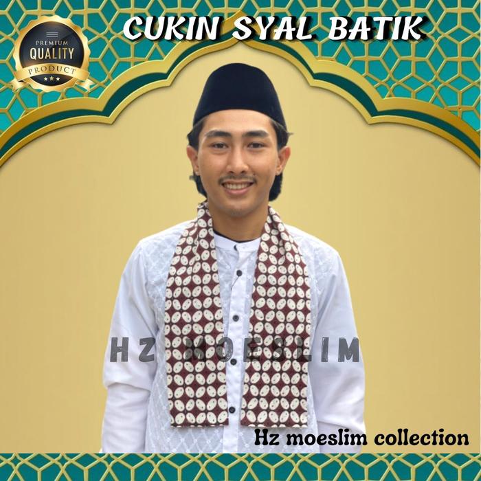 Gambar Cukin Betawi Motif Batik Syal Batik Selendang Batik Betawi Termurah sorban  arab - Putih dari HZ Moeslim collection undefined Tokopedia