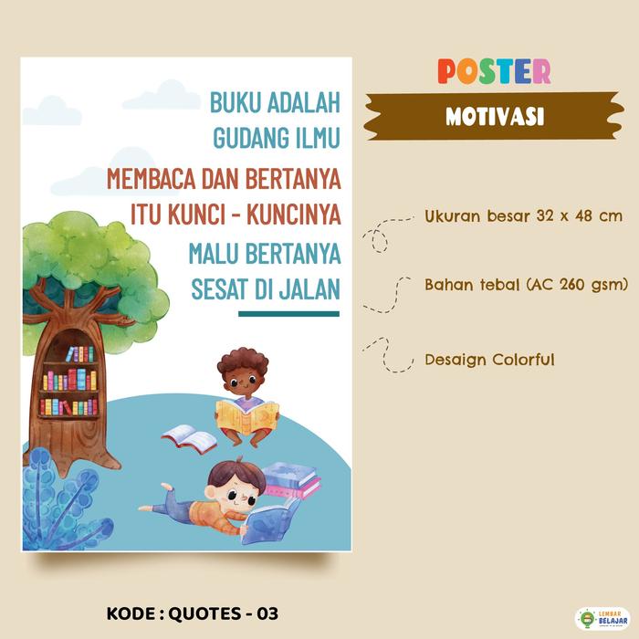 Gambar Poster Motivasi Kata Mutiara - Poster Quotes Anak - Pajangan Dinding - Quotes - 03 dari Lembar Belajar undefined Tokopedia