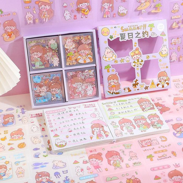 Gambar Stiker 100 Lembar Tema Perempuan Sticker Anak Tumblr Viral Lucu Cute - NERD Girl dari Vicias undefined Tokopedia