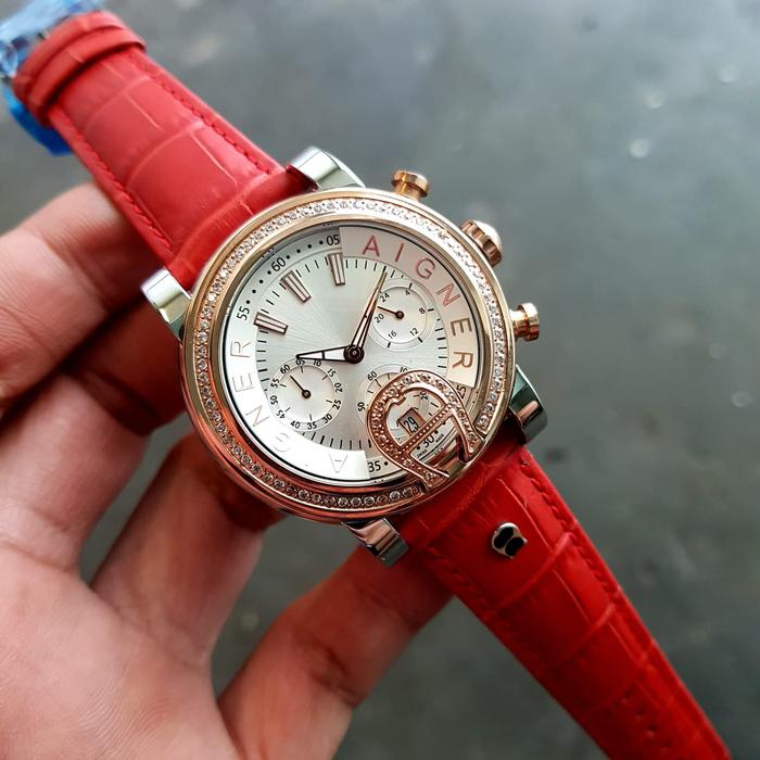 Jual Jam Tangan Wanita Aigner Bari Donna A37200 Hitam/coklat/biru