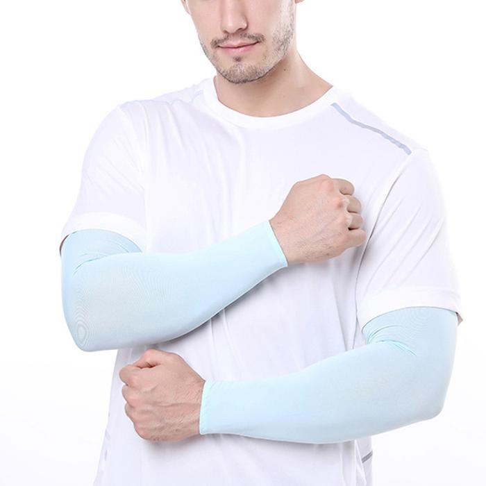 Gambar MANSET DINGIN ANTI PANAS SINAR MATAHARI / ARM SLEEVE UV PROTECTION - Biru Muda dari Bandar Olahraga 2 undefined Tokopedia