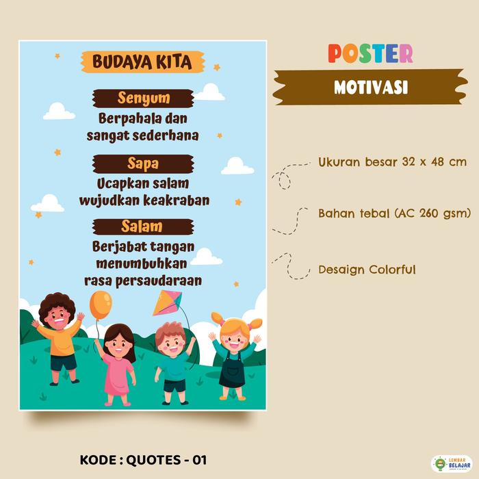 Gambar Poster Motivasi Kata Mutiara - Poster Quotes Anak - Pajangan Dinding - Quotes - 01 dari Lembar Belajar Kab. Purworejo Tokopedia