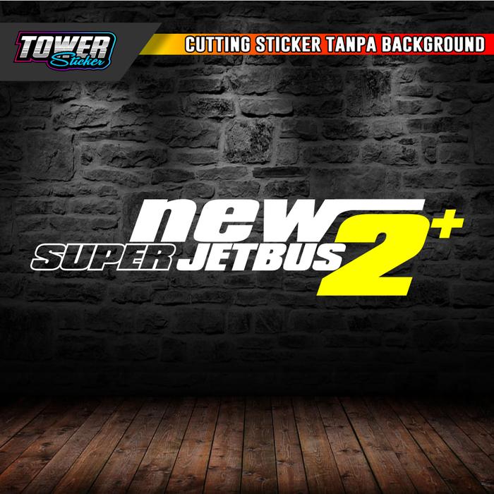Gambar Stiker cutting NEW SUPER JETBUS 2+ sticker bis bus - Putih + Kuning, 50cm x 11cm dari Tower Sticker undefined Tokopedia