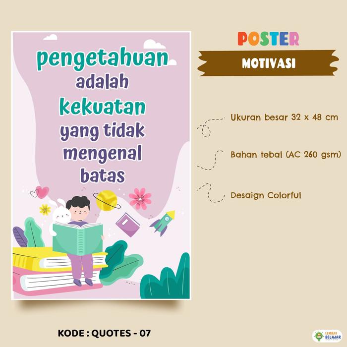 Gambar Poster Motivasi Kata Mutiara - Poster Quotes Anak - Pajangan Dinding - Quotes - 07 dari Lembar Belajar undefined Tokopedia