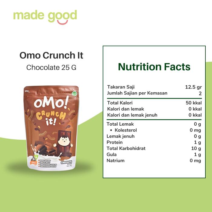 Gambar OMO! Crunch It - Snack Healthy Baby untuk Bayi Sehat 25 gram - Chocolate dari Madegood Market undefined Tokopedia