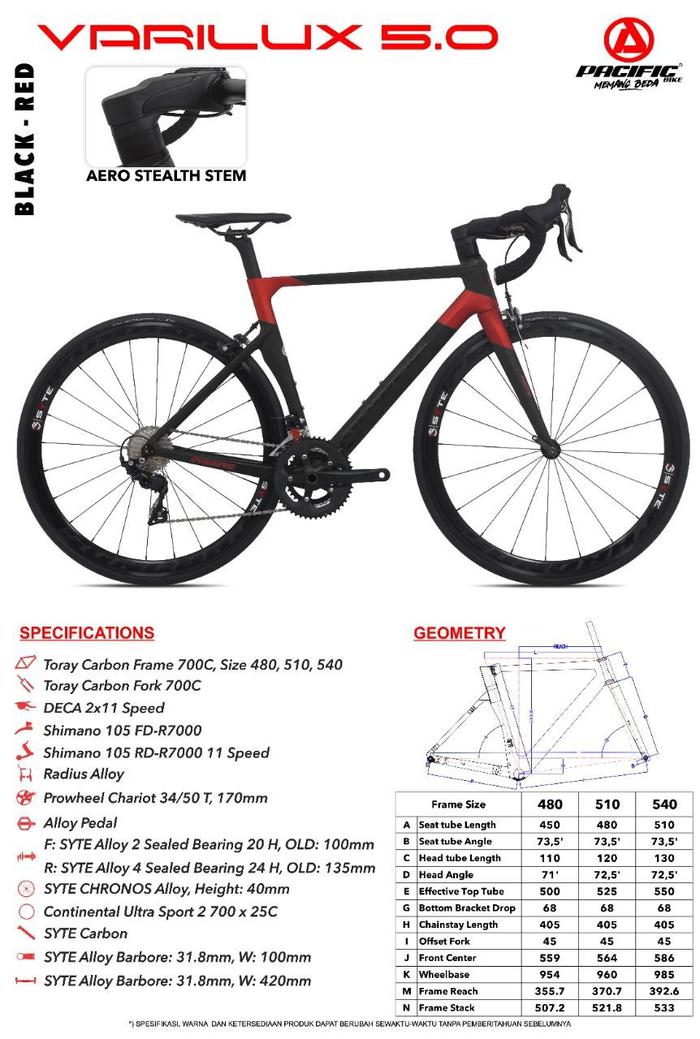Gambar Roadbike Pacific Varilux 5.0 Carbon - 51, Black Green dari Pacific Bike Shop undefined Tokopedia