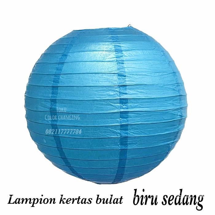 Gambar lampion gantung / hanging lantern 30 cm - Biru dari Tobias lee undefined Tokopedia
