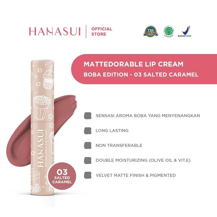 Gambar HANASUI Mattedorable Lip Cream / Boba Edition Lip Cream - 03 Sltd Caramel dari WMB MART undefined Tokopedia