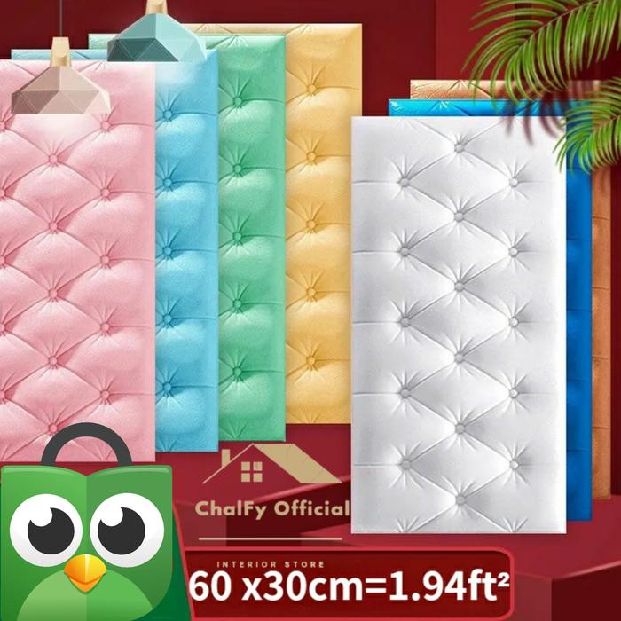 Gambar Wallpaper 3D Foam Kedap Suara Tahan Air Headboard Bed Wallfoam Empuk dari ChalFy Official undefined Tokopedia